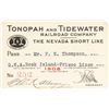 Image 1 : Tonopah & Tidewater Railroad Company Pass (1908)