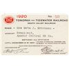 Image 1 : Tonopah & Tidewater Railroad Company Pass (1920) (Death Valley Railroad)