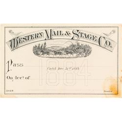Western Mail & Stage Company Pass (1884)