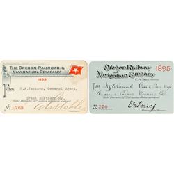 Oregon Railway & Navigation Company Steamer Passes (1895 & 1899)