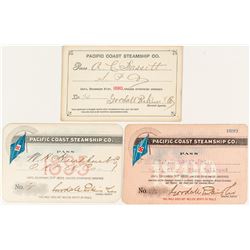 Pacific Coast Steamship Company Annual Pass Trio (1890s)