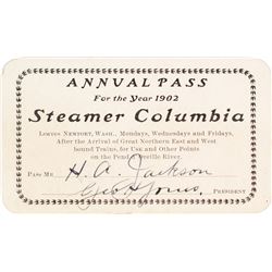 Steamer Columbia Annual Pass (1902)