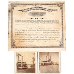 Steamboat Operator's License with Photos