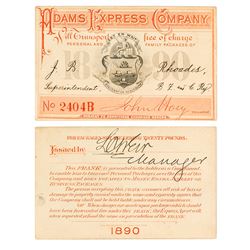 Adams Express Company Pass (1890)