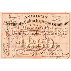 American Merchants Union Express Co. Annual Pass (1869)