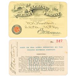 Pacific Express Company Annual Pass (1892) (Pictorial)