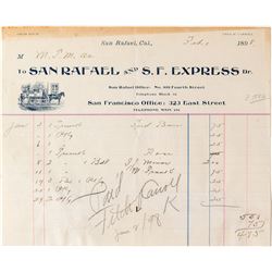 San Rafael and S.F. Express Shipping Invoice