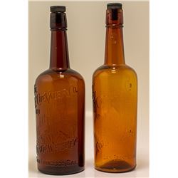 Two F. Chevalier Castle Whiskey Bottles