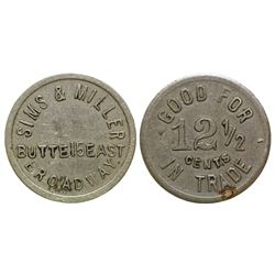 Butte Sims and Miller Token