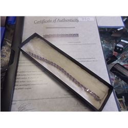 BRACELET - 25 OVAL FACETTED (11.25CT) PURPLE AMETHYST AND DIAMOND IN STERLING SILVER TENNIS STYLE BR