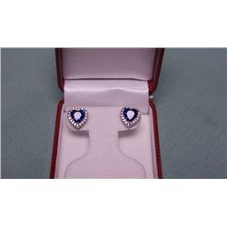 NEW EARRINGS - SWAROVSKI ELEMENTS -HEIDI KLINEBERG HEART SHAPED SAPPHIRE BLUE SWAROVSKI ELEMENTS SET