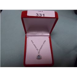 NECKLACE - TRILLION FACETTED BLUE TOPAZ & DIAMONDS IN STERLING SILVER SETTING  - APPROX. RETAIL $250