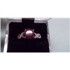 Image 2 : RING - 1.6CT RED RUBY AND WHITE SAPPHIRES IN STERLING SILVER SETTING - APPROX. RETAIL $500