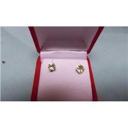 NEW EARRINGS - 1.5CT GREEN PERIDOT STUD EARRINGS - APPROX. RETAIL $225