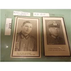 NAZI GERMANY SOLDIER DEATH CARD - 2 X BID
