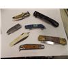 Image 1 : ASSORTED KNIVES - 7 TTL - INCLUDES BRASS & WOOD FOLDING KNIFE