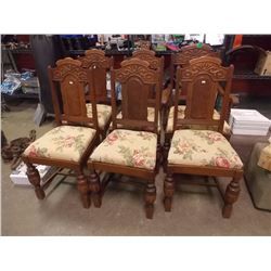 VINTAGE WOOD DINING CHAIRS- 6 X BID SIMPSON FURNITURE