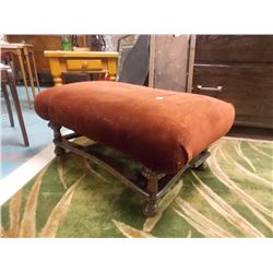 UPHOLSTED FOOT REST / STOOL - RED
