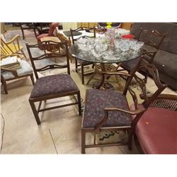 WOOD FRAMED DINING CHAIRS - 4 X BID