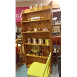 VINTAGE COUNTRY PINE BOOK SHELF - ~75" TALL