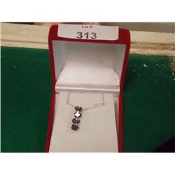 NECKLACE - OCEAN MYSTIC TOPAZ & DIAMONDS SETTING STERLING SILVER - HAS 4 OVAL FACETTED MYSTIC TOPAZ 