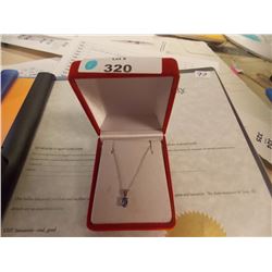 NECKLACE - .55CT OVAL TANZANITE PENDANT ON STERLING SILVER CHAIN - RICH DEEP PURPLE/BLUE VS CLARTIY 