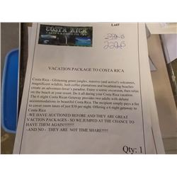 VACATION PACKAGE TO COSTA RICA Costa Rica - Glistening green jungles, massive (and active!) volcanoe