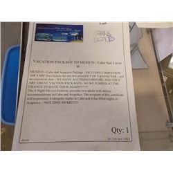 VACATION PACKAGE TO MEXICO - Cabo San Lucas & MEXICO - Cabo and Acapulco Package - INCLUDES COMPANIO