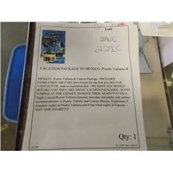 VACATION PACKAGE TO MEXICO -Puerto Vallarta & MEXICO - Puerto Vallarta & Cancun Package - INCLUDES C