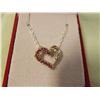 Image 1 : necklace - heartshaped pendant w/ red clear stone
