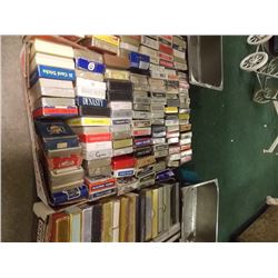 BOX OF VINTAGE PLAYING CARDS - APPROX. 50 OR MORE