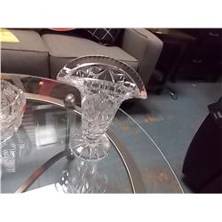 UNIQUE PIN WHEEL CRYSTAL VASE