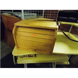 PINE ROLL TOP BREAD BOX