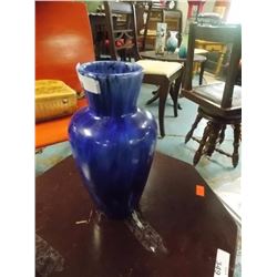 BLUE ART GLASS VASE MADE IN GERMANY