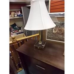 BRASS TABLE LAMP WITH OUTLET