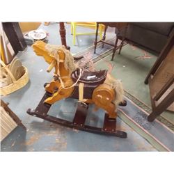 RETRO WOOD ROCKING HORSE