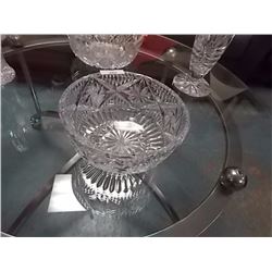 PIN WHEEL LEADED CRYSTAL BOWL WITH FEET