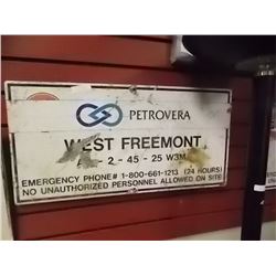 VINTAGE METAL SIGN - PETROVERA  LABLE OVER TOP GULF IMAGE