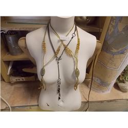 NECKLACES - BELLY LONG - 2 GOLD & 1 BLACK = 3 TTL
