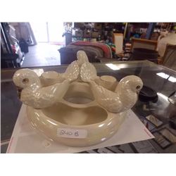 DOVE CANDLE BOWL - HOLDS 3 CANDLES IN EACH DOVE