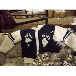 HEAVY WOOL SWEATER - BLUE/WHITE