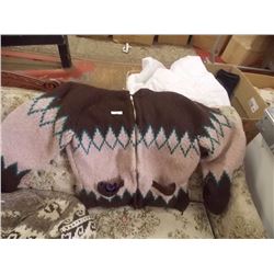 HEAVY WOOL SWEATER - BROWN/PINK