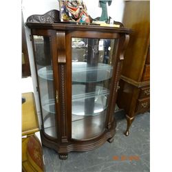 Mahogany Bow Front China Hutch