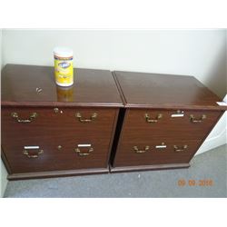 2 Mahogany 2 Drawer Lateral File Cabinets - 2 Times the Money