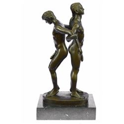 Gay Men Wrestling bronze Figurine on marble base