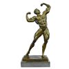 Image 10 : Bodybuilder Muscular bronze Figurine on marble base