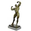 Image 9 : Bodybuilder Muscular bronze Figurine on marble base
