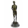 Image 1 : Nude Male bronze Statue on marble base