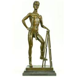Nude Male bronze Statue on marble