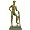 Image 1 : Nude Male bronze Statue on marble